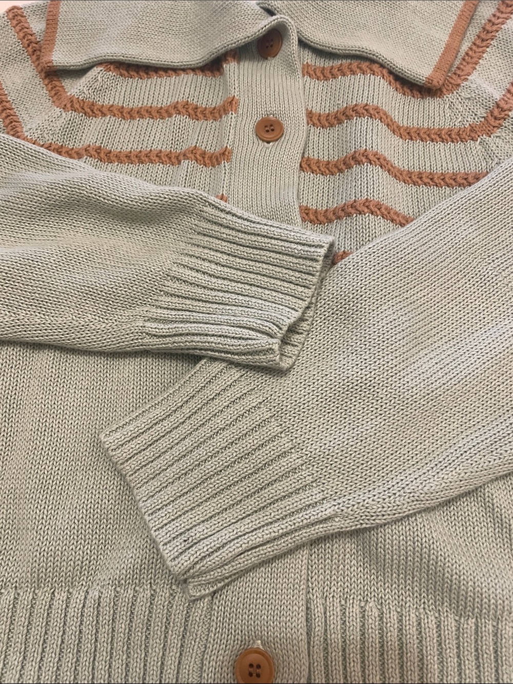 THE GREAT The Scholar Cardigan with Crochet Stripes - NWOT - Picture 3 of 11